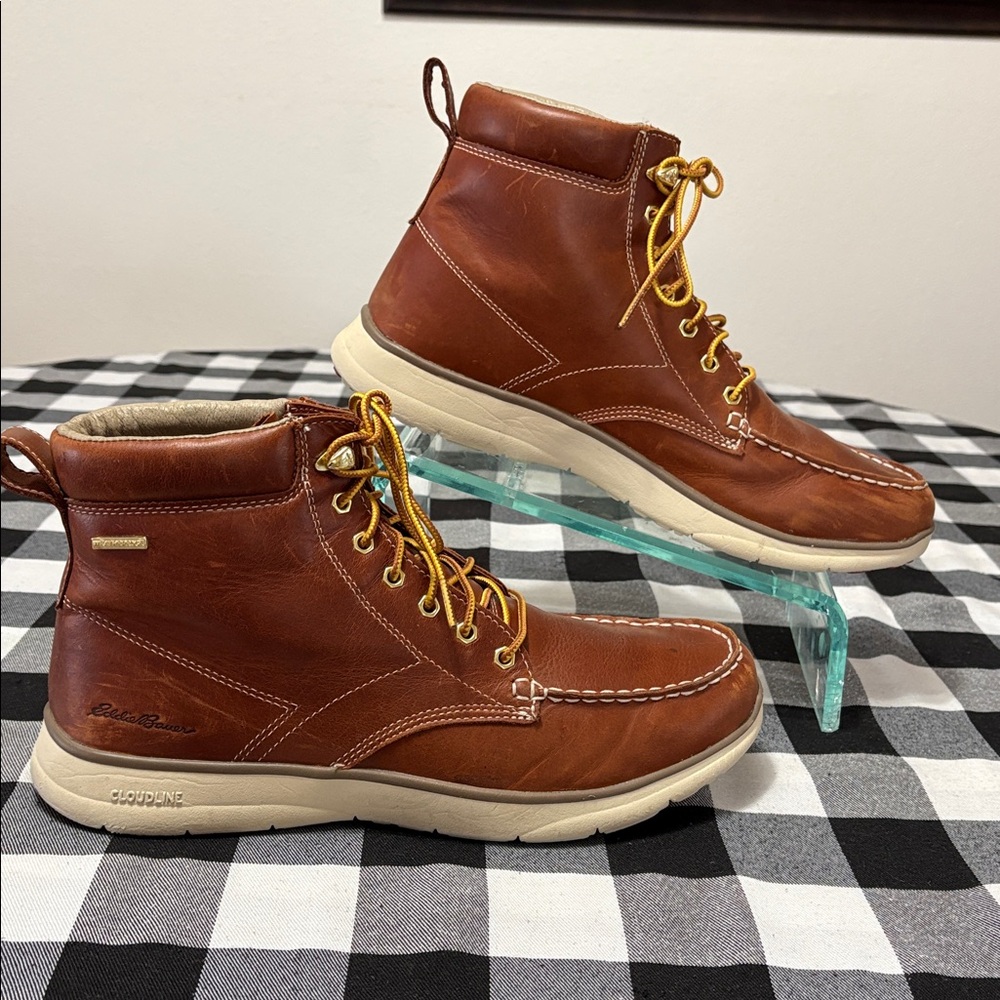 Eddie Bauer Men's Severson Cloudline Brown Leather Boot Size 12